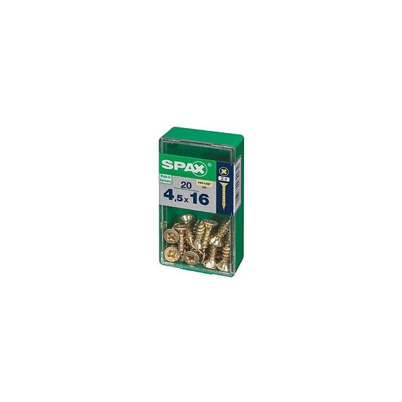 Lot De 20 Vis Acier Tête Fraisée Pozidriv Spax, Diam.4.5 Mm X L.16 Mm