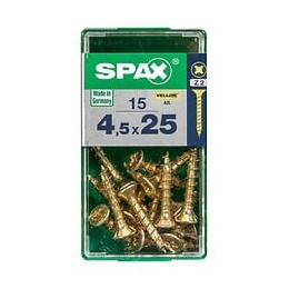 Lot De 15 Vis Acier Tête Fraisée Pozidriv Spax, Diam.4.5 Mm X L.25 Mm