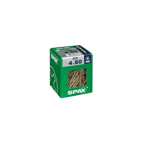 Lot De 200 Vis Acier Tête Fraisée Pozidriv Spax, Diam.4 Mm X L.60 Mm