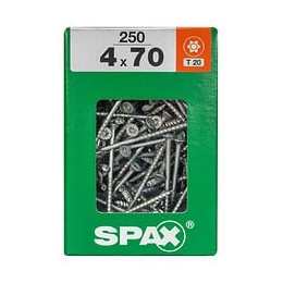 Lot De 250 Vis Acier Tête Fraisée Torx Spax, Diam.4 Mm X L.70 Mm