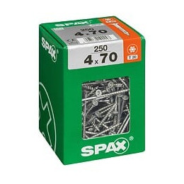 Lot De 250 Vis Acier Tête Fraisée Torx Spax, Diam.4 Mm X L.70 Mm