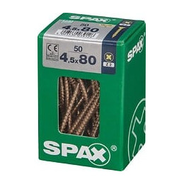 Lot De 50 Vis Acier Tête Fraisée Pozidriv Spax, Diam.4.5 Mm X L.80 Mm