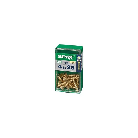 Lot De 15 Vis Acier Tête Fraisée Pozidriv Spax, Diam.4.5 Mm X L.25 Mm