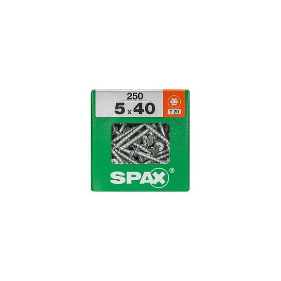 Lot De 250 Vis Acier Tête Fraisée Torx Spax, Diam.5 Mm X L.40 Mm