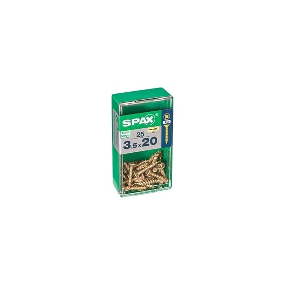 Lot De 25 Vis Acier Tête Fraisée Pozidriv Spax, Diam.3.5 Mm X L.20 Mm