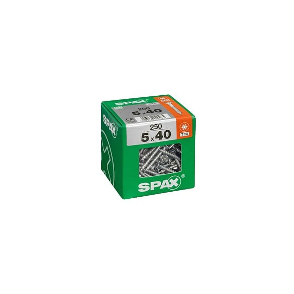 Lot De 250 Vis Acier Tête Fraisée Torx Spax, Diam.5 Mm X L.40 Mm