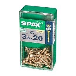 Lot De 25 Vis Acier Tête Fraisée Pozidriv Spax, Diam.3.5 Mm X L.20 Mm