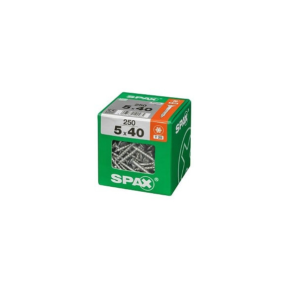 Lot De 250 Vis Acier Tête Fraisée Torx Spax, Diam.5 Mm X L.40 Mm