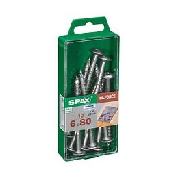 Lot De 10 Vis Acier Tête Fraisée Bombée Torx Spax, Diam.6 Mm X L.80 Mm