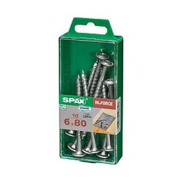 Lot De 10 Vis Acier Tête Fraisée Bombée Torx Spax, Diam.6 Mm X L.80 Mm