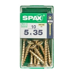 Lot De 10 Vis Acier Tête Fraisée Pozidriv Spax, Diam.5 Mm X L.35 Mm
