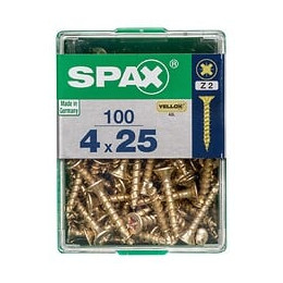 Lot De 100 Vis Acier Tête Fraisée Pozidriv Spax, Diam.4 Mm X L.25 Mm