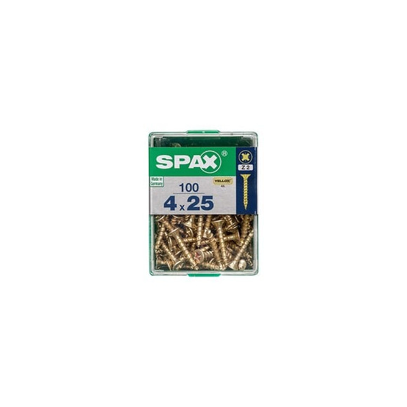 Lot De 100 Vis Acier Tête Fraisée Pozidriv Spax, Diam.4 Mm X L.25 Mm