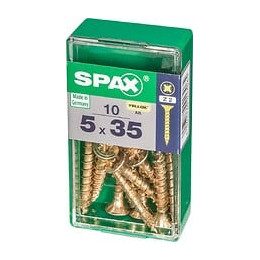 Lot De 10 Vis Acier Tête Fraisée Pozidriv Spax, Diam.5 Mm X L.35 Mm