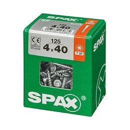 Lot De 125 Vis Acier Tête Fraisée Torx Spax, Diam.4 Mm X L.40 Mm