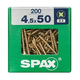 Lot De 200 Vis Acier Tête Fraisée Pozidriv Spax, Diam.4.5 Mm X L.50 Mm