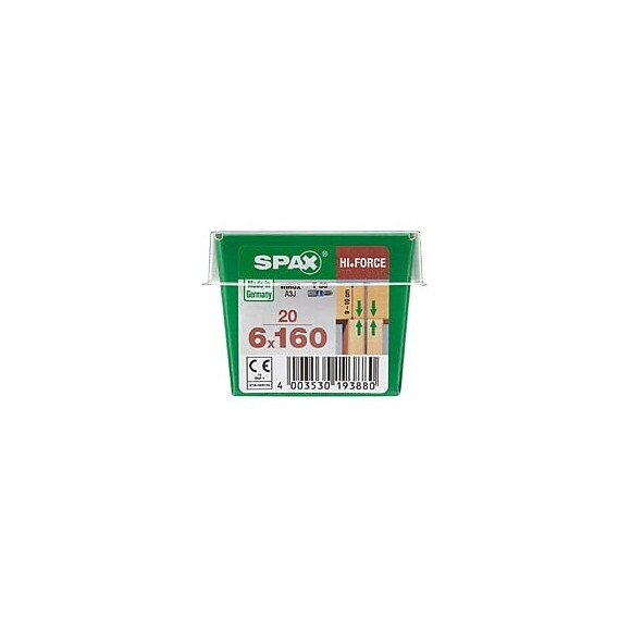 Lot De 20 Vis Acier Tête Fraisée Bombée Torx Spax, Diam.6 Mm X L.160 Mm