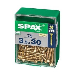 Lot De 75 Vis Acier Tête Fraisée Pozidriv Spax, Diam.3.5 Mm X L.30 Mm