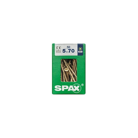 Lot De 50 Vis Acier Tête Fraisée Pozidriv Spax, Diam.5 Mm X L.70 Mm