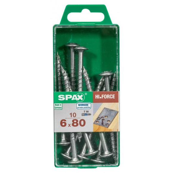 Lot De 10 Vis Acier Tête Fraisée Bombée Torx Spax, Diam.6 Mm X L.80 Mm