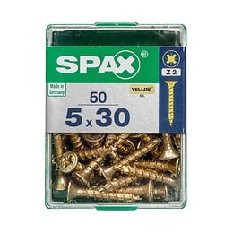Lot De 50 Vis Acier Tête Fraisée Pozidriv Spax, Diam.5 Mm X L.30 Mm