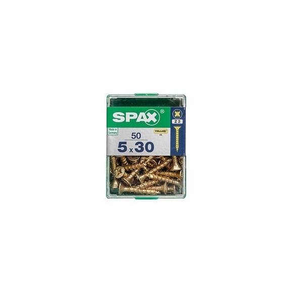 Lot De 50 Vis Acier Tête Fraisée Pozidriv Spax, Diam.5 Mm X L.30 Mm