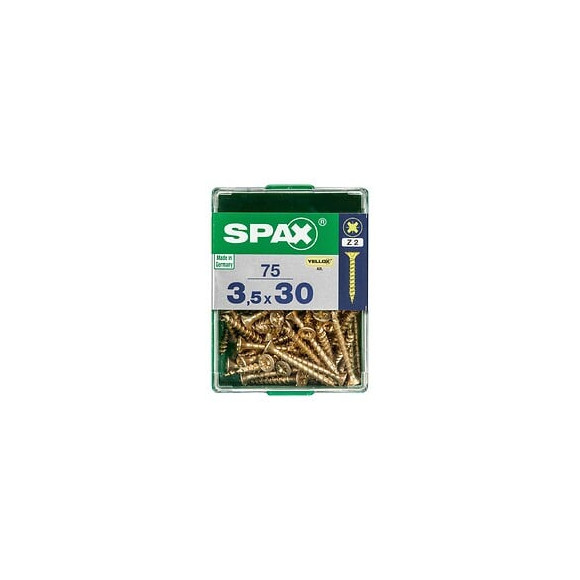 Lot De 75 Vis Acier Tête Fraisée Pozidriv Spax, Diam.3.5 Mm X L.30 Mm