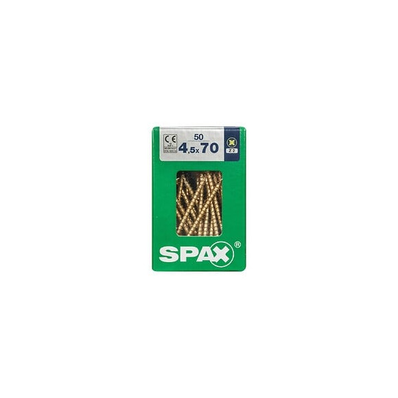Lot De 50 Vis Acier Tête Fraisée Pozidriv Spax, Diam.4.5 Mm X L.70 Mm