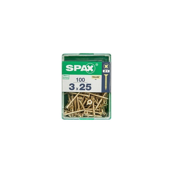 Lot De 100 Vis Acier Tête Fraisée Pozidriv Spax, Diam.3 Mm X L.25 Mm