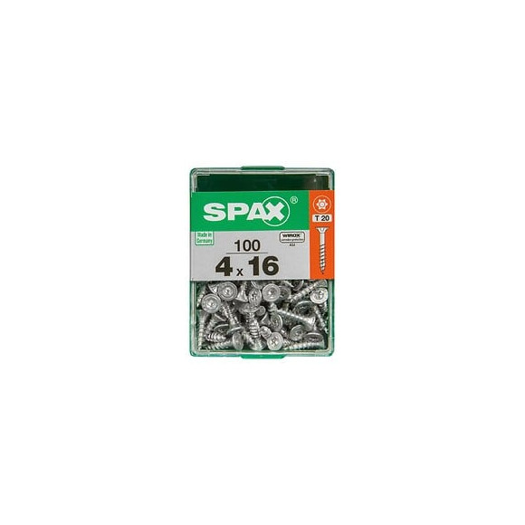 Lot De 100 Vis Acier Tête Autofraisée Plate Spax, Diam.4 Mm X L.16 Mm