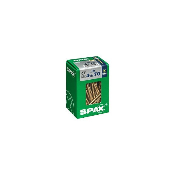 Lot De 50 Vis Acier Tête Fraisée Pozidriv Spax, Diam.4.5 Mm X L.70 Mm