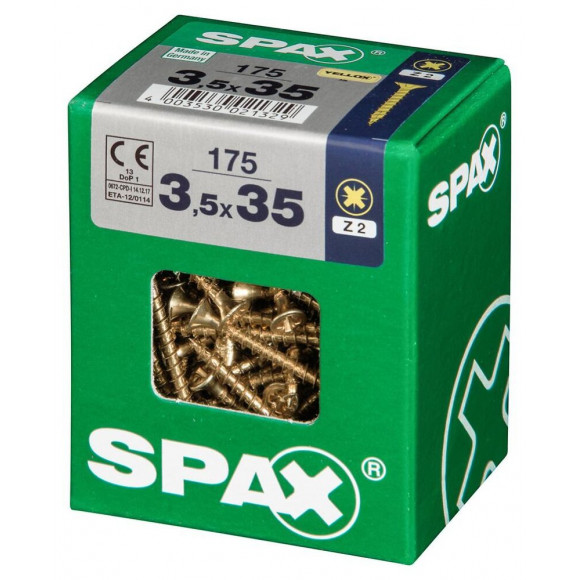 Lot De 175 Vis Acier Tête Fraisée Pozidriv Spax, Diam.3.5 Mm X L.35 Mm