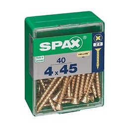 Lot De 40 Vis Acier Tête Fraisée Pozidriv Spax, Diam.4 Mm X L.45 Mm