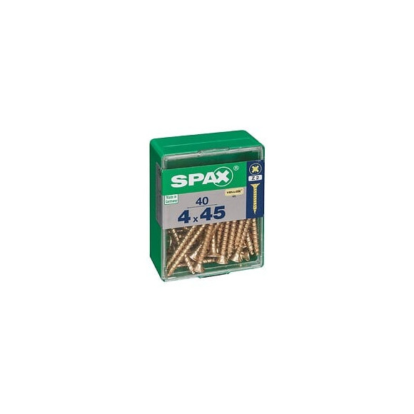 Lot De 40 Vis Acier Tête Fraisée Pozidriv Spax, Diam.4 Mm X L.45 Mm