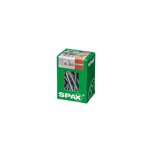 Lot De 24 Vis Acier Tête Fraisée Bombée Torx Spax, Diam.6 Mm X L.80 Mm