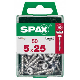 Lot De 50 Vis Acier Tête Ronde Torx Spax, Diam.5 Mm X L.25 Mm