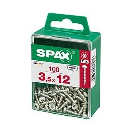 Lot De 100 Vis Acier Tête Ronde Torx Spax, Diam.3.5 Mm X L.12 Mm