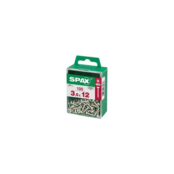 Lot De 100 Vis Acier Tête Ronde Torx Spax, Diam.3.5 Mm X L.12 Mm
