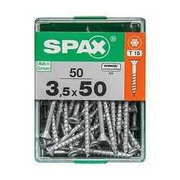 Lot De 50 Vis Acier Tête Autofraisée Plate Spax, Diam.3.5 Mm X L.50 Mm