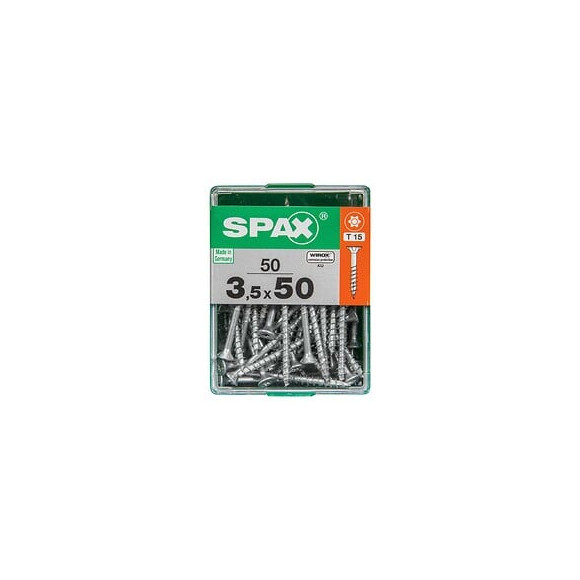 Lot De 50 Vis Acier Tête Autofraisée Plate Spax, Diam.3.5 Mm X L.50 Mm