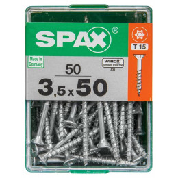 Lot De 50 Vis Acier Tête Autofraisée Plate Spax, Diam.3.5 Mm X L.50 Mm