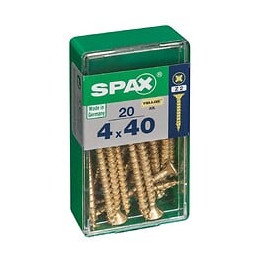 Lot De 20 Vis Acier Tête Fraisée Pozidriv Spax, Diam.4 Mm X L.40 Mm