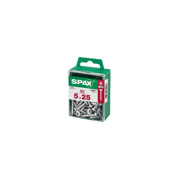 Lot De 50 Vis Acier Tête Ronde Torx Spax, Diam.5 Mm X L.25 Mm