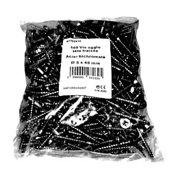 500 vis agglo acier tête fraisée pozidriv 5x40mm