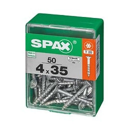 Lot De 50 Vis Acier Tête Autofraisée Plate Spax, Diam.4 Mm X L.35 Mm
