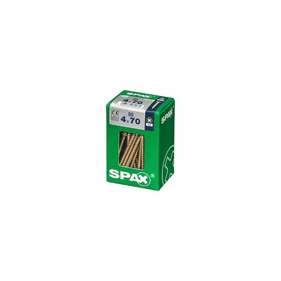 Lot De 50 Vis Acier Tête Fraisée Pozidriv Spax, Diam.4 Mm X L.70 Mm