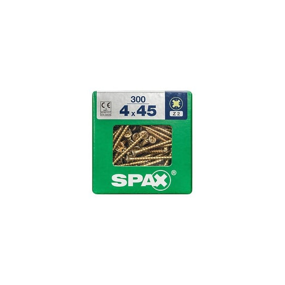 Lot De 300 Vis Acier Tête Fraisée Pozidriv Spax, Diam.4 Mm X L.45 Mm