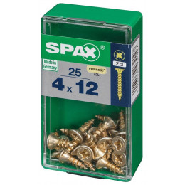 Lot De 25 Vis Acier Tête Cylindrique Bombée Pozidriv Spax, Diam.4 Mm X L.12 Mm