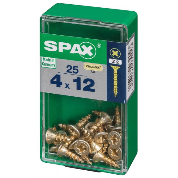 Lot De 25 Vis Acier Tête Cylindrique Bombée Pozidriv Spax, Diam.4 Mm X L.12 Mm