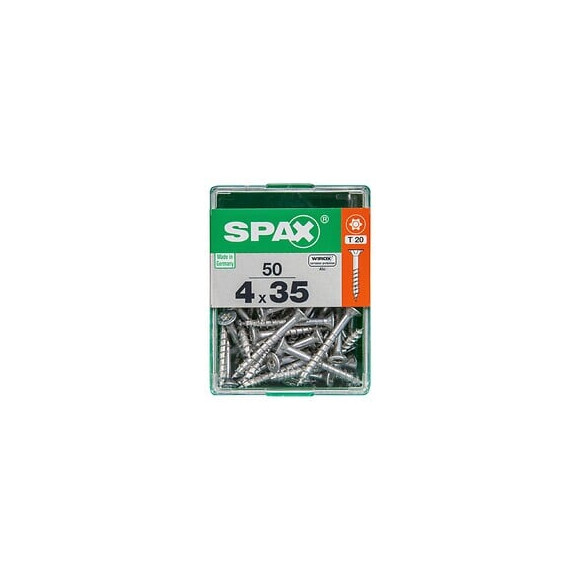 Lot De 50 Vis Acier Tête Autofraisée Plate Spax, Diam.4 Mm X L.35 Mm